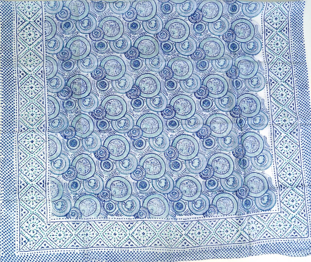 Indigomuster Sarong Baumwolle Paisley Lunghi, Pareo