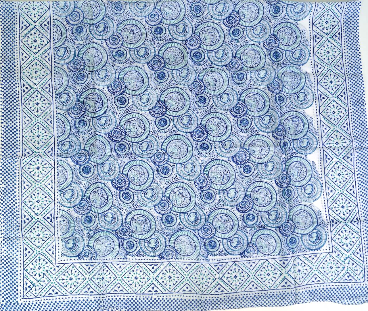 Indigomuster Sarong Baumwolle Paisley Lunghi, Pareo
