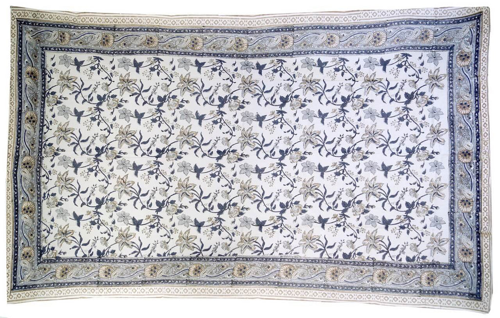 Sarong mit Blumenmuster in Blau- und Brauntönen Lunghi, Pareo