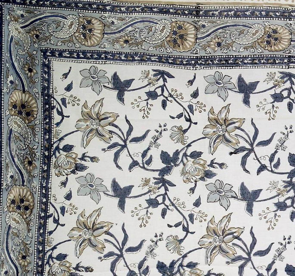 Sarong mit Blumenmuster in Blau- und Brauntönen Lunghi, Pareo