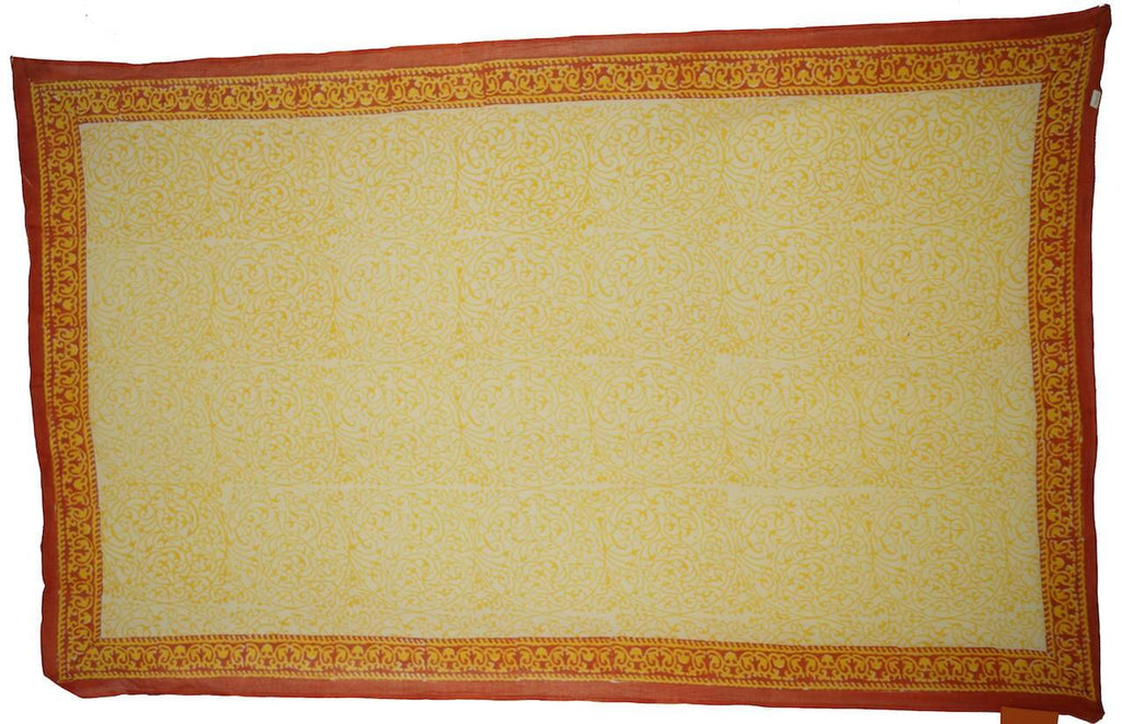 Sarong mit Blumenranken in Orange und Gelb Lunghi, Pareo