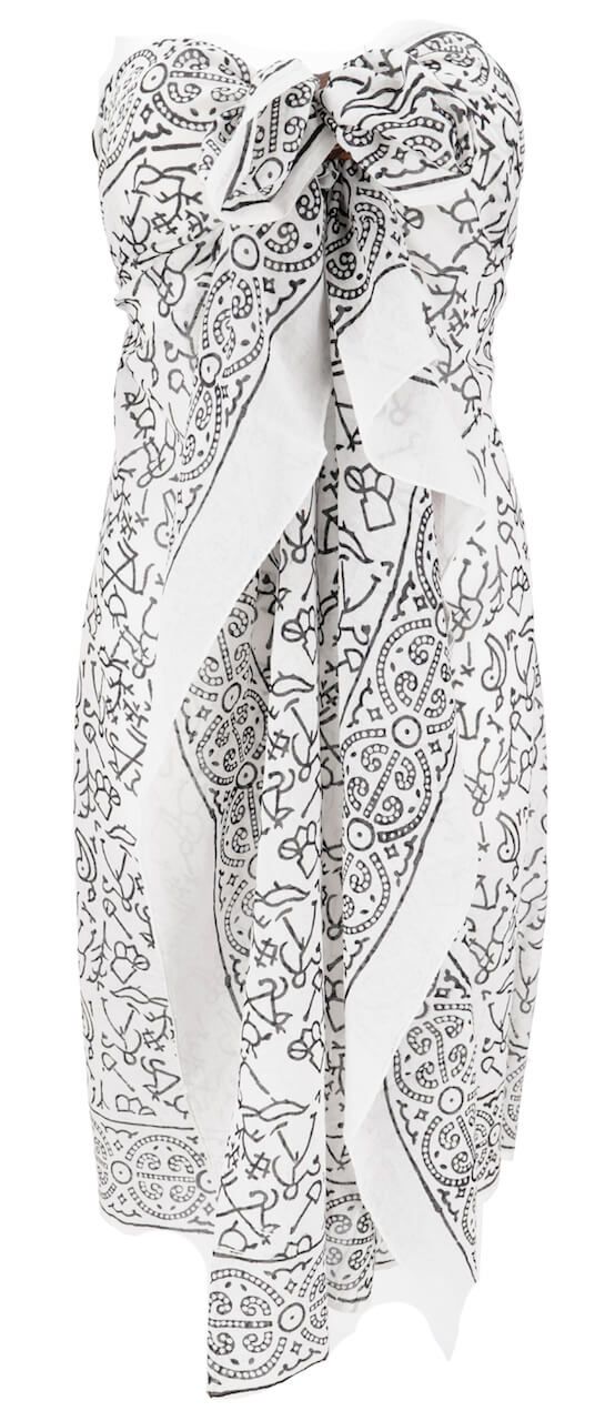 Sarong Traditionelles Indisches MusterSchwarz-Weiss Lunghi, Pareo