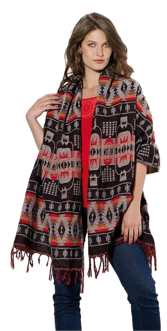 Coline grosser Schal Ethno-Muster Stola Plaid
