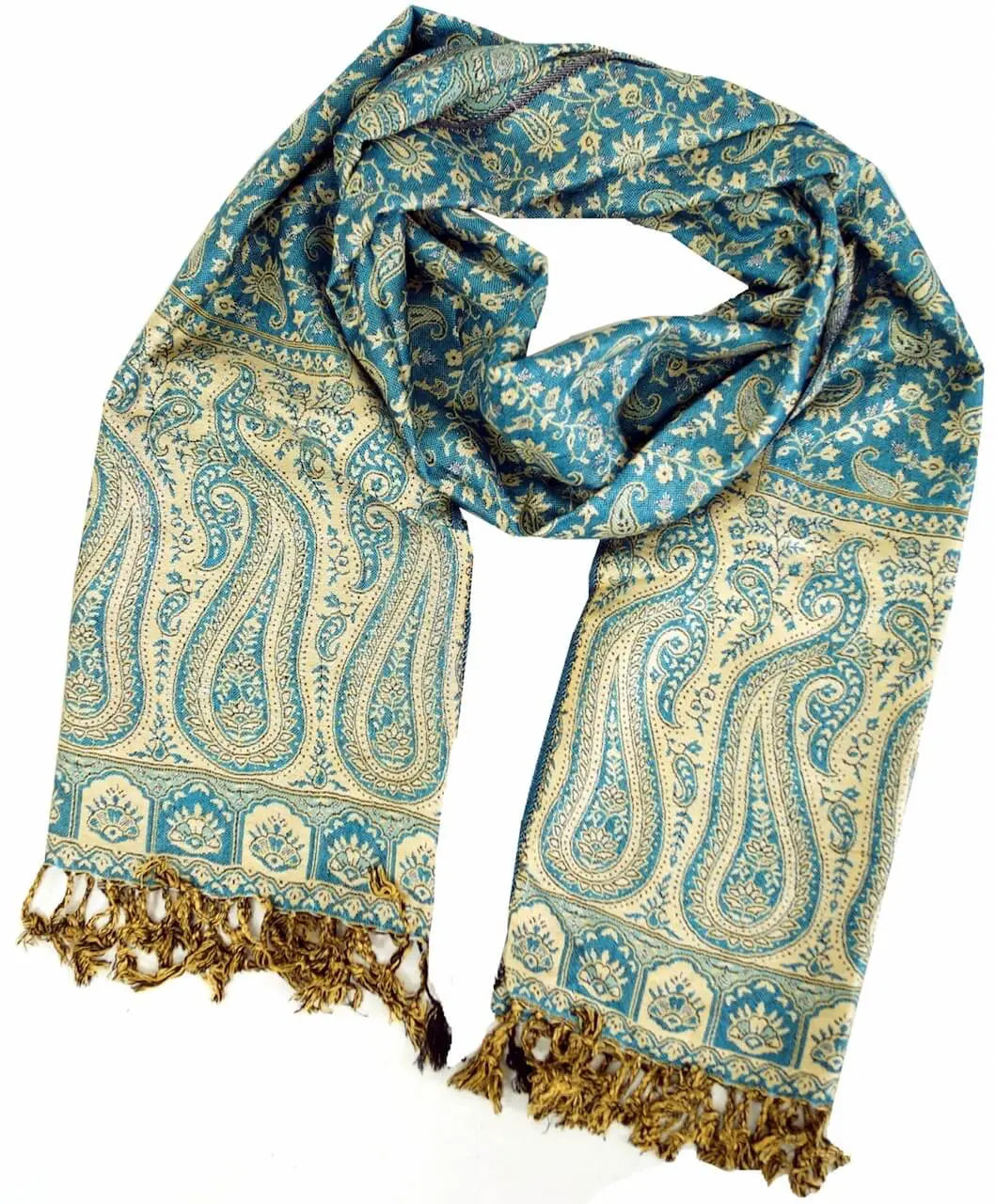 Dünner Akashi Schal mit Paisley Muster