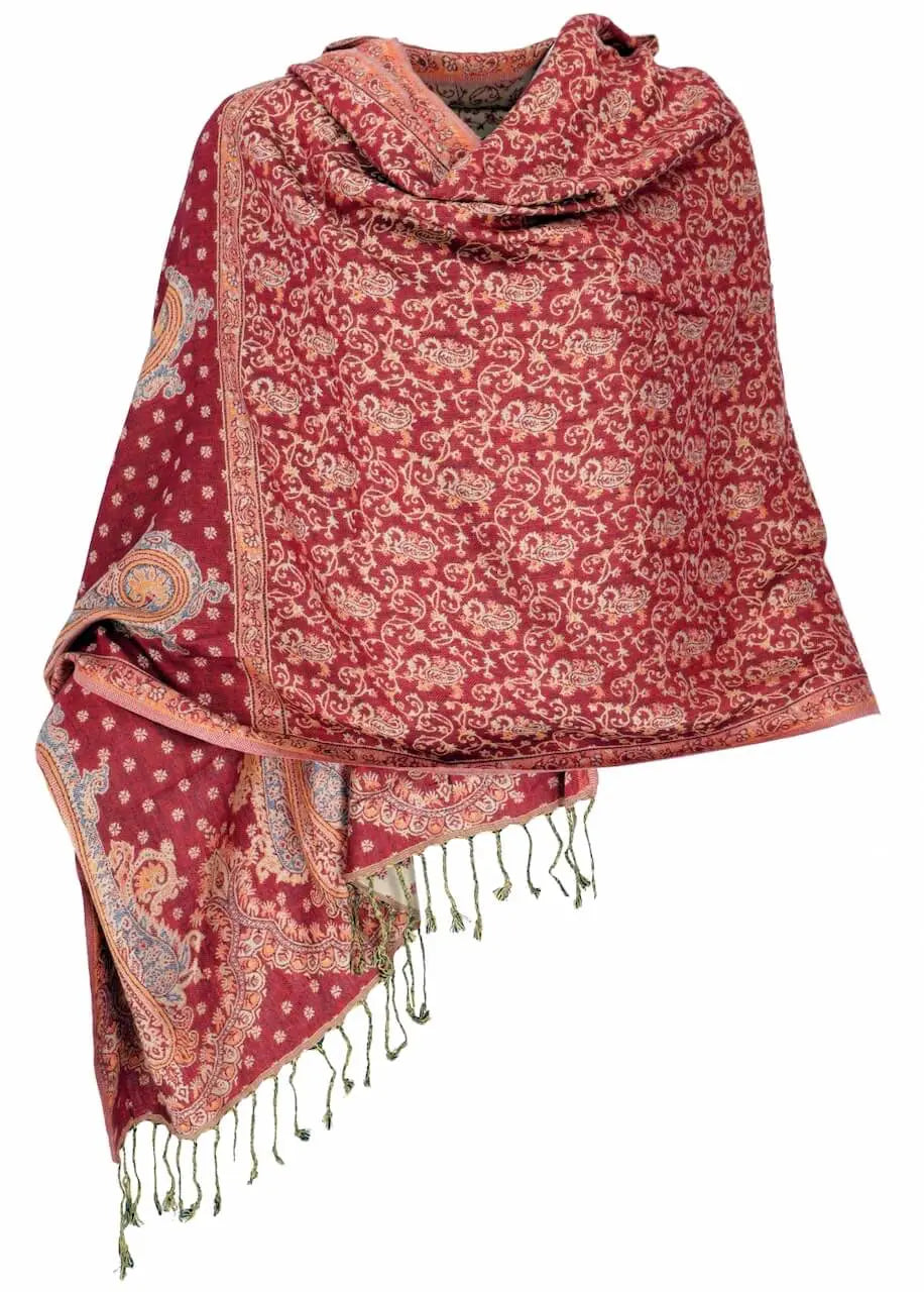 Dünner Akashi Schal mit Paisley Muster