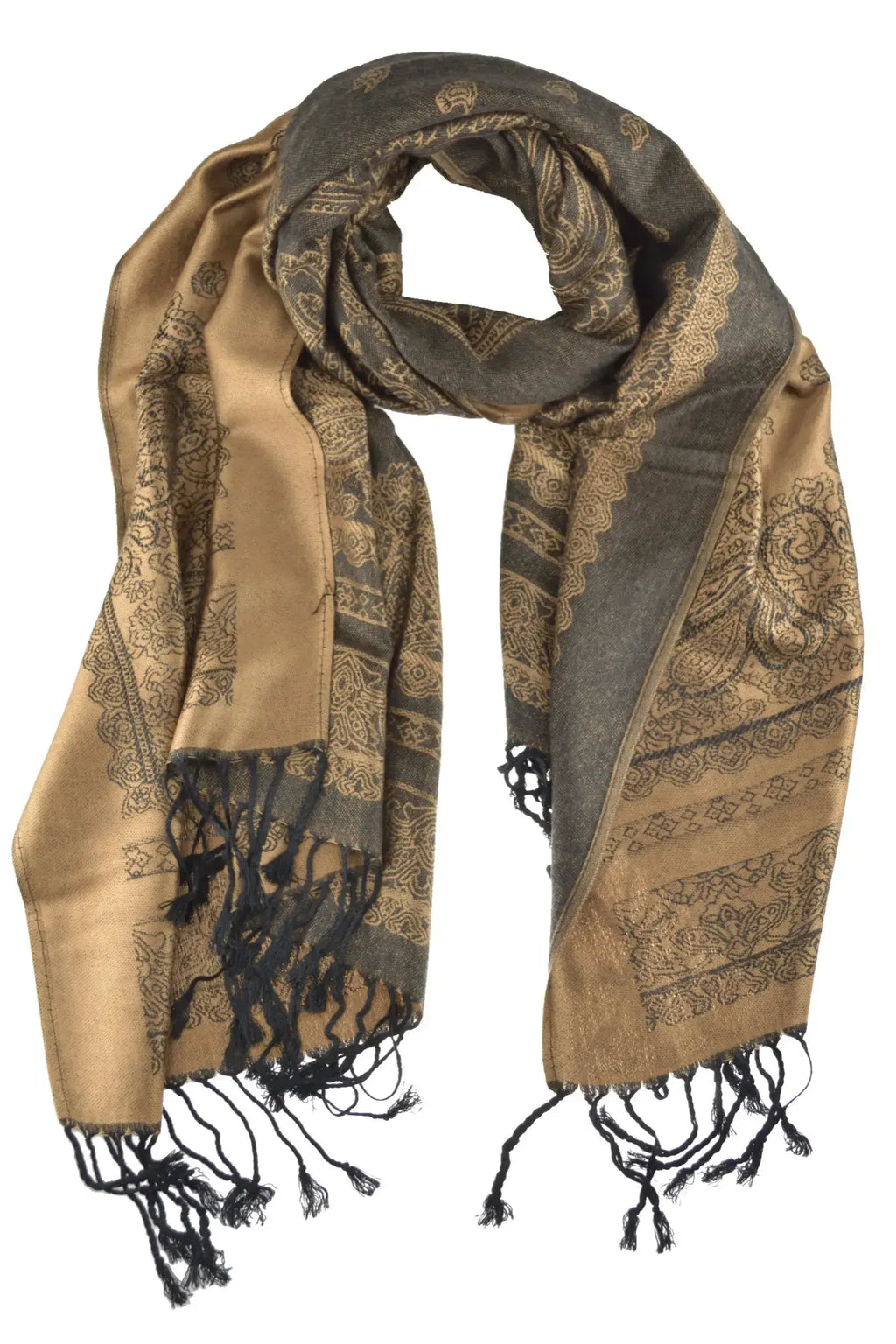 Zweifarbiger Paisley Schal – Viskose Halstuch Unisex Elegant & weich