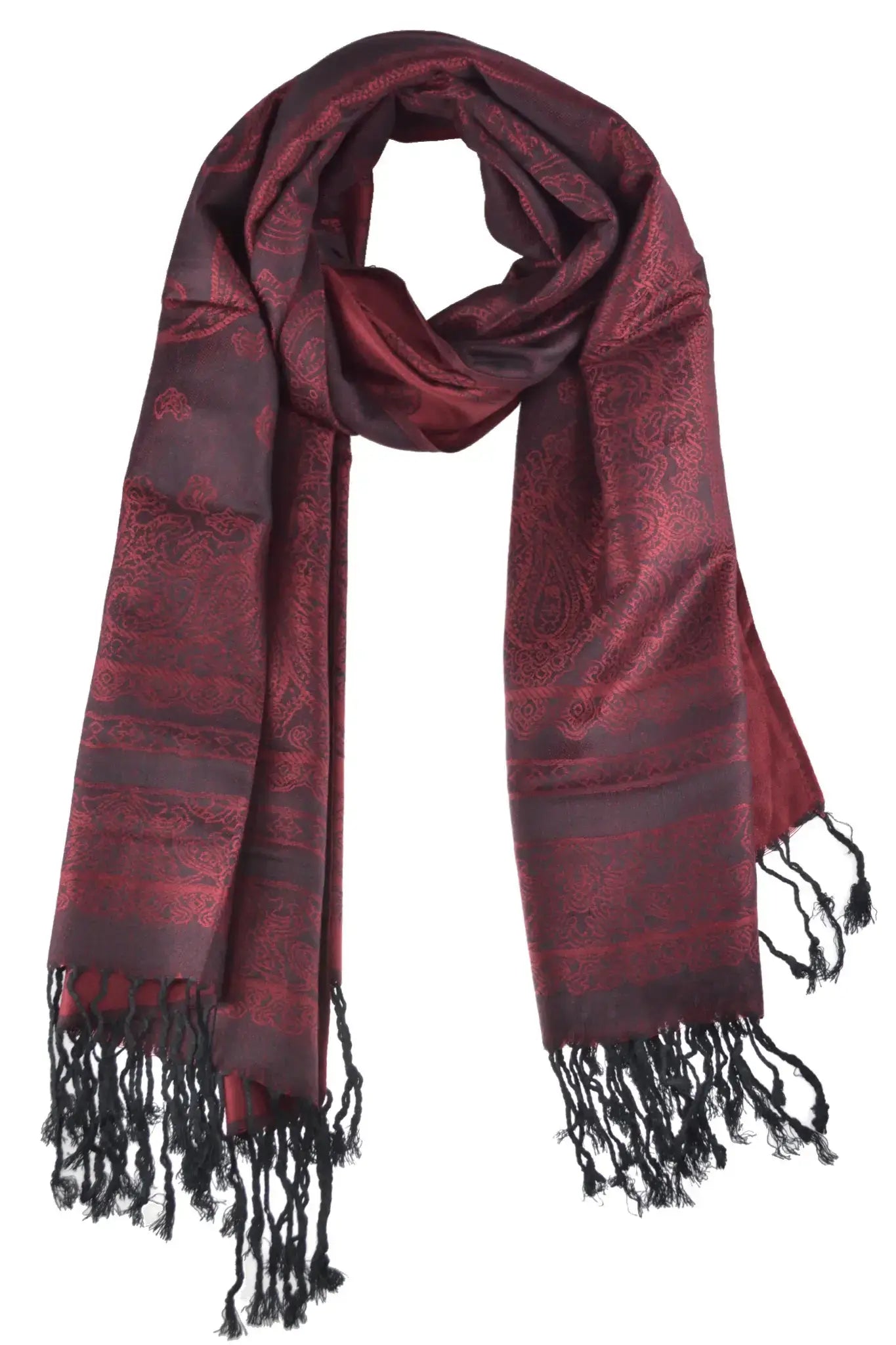 Zweifarbiger Paisley Schal – Viskose Halstuch Unisex Elegant & weich