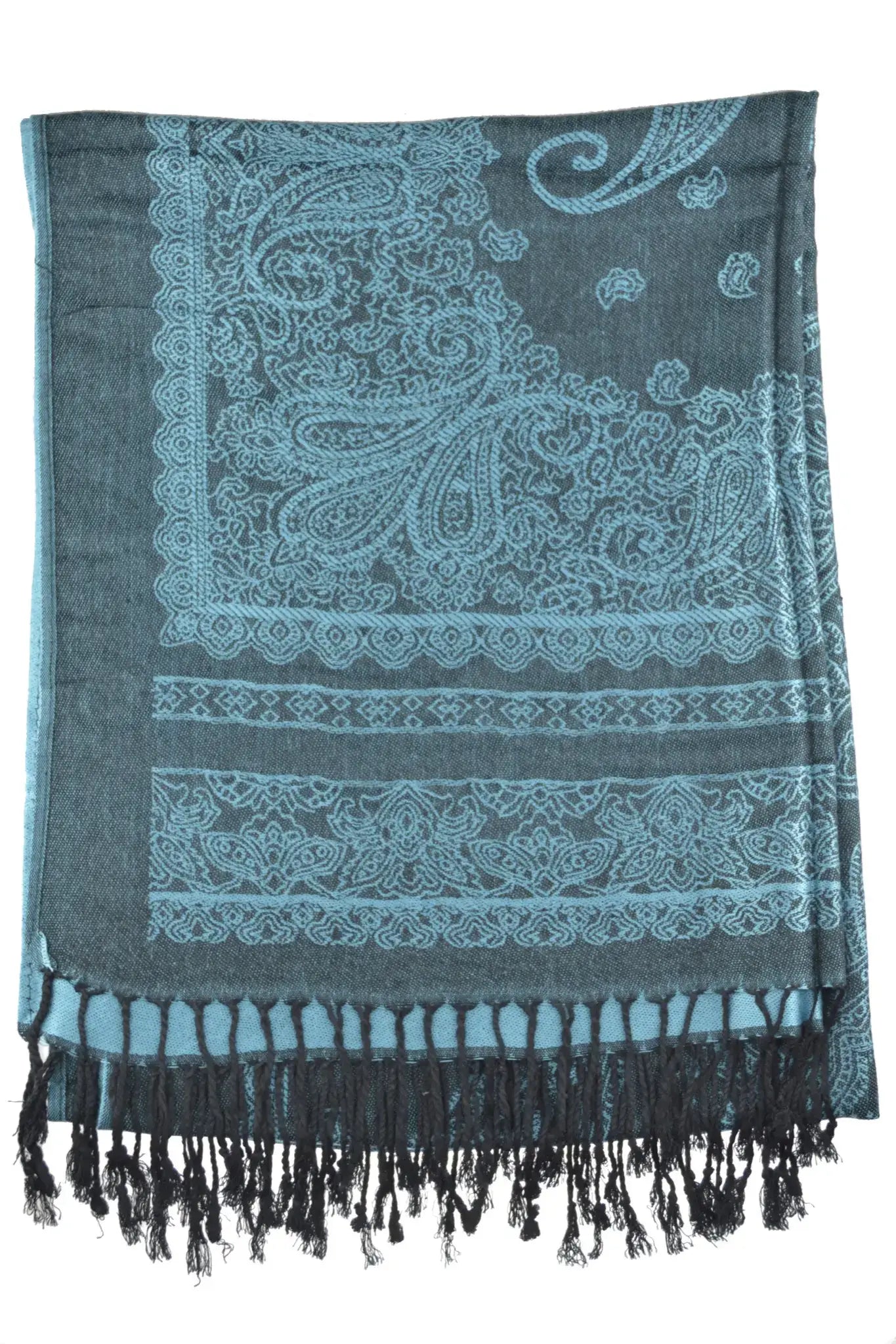 Zweifarbiger Paisley Schal – Viskose Halstuch Unisex Elegant & weich