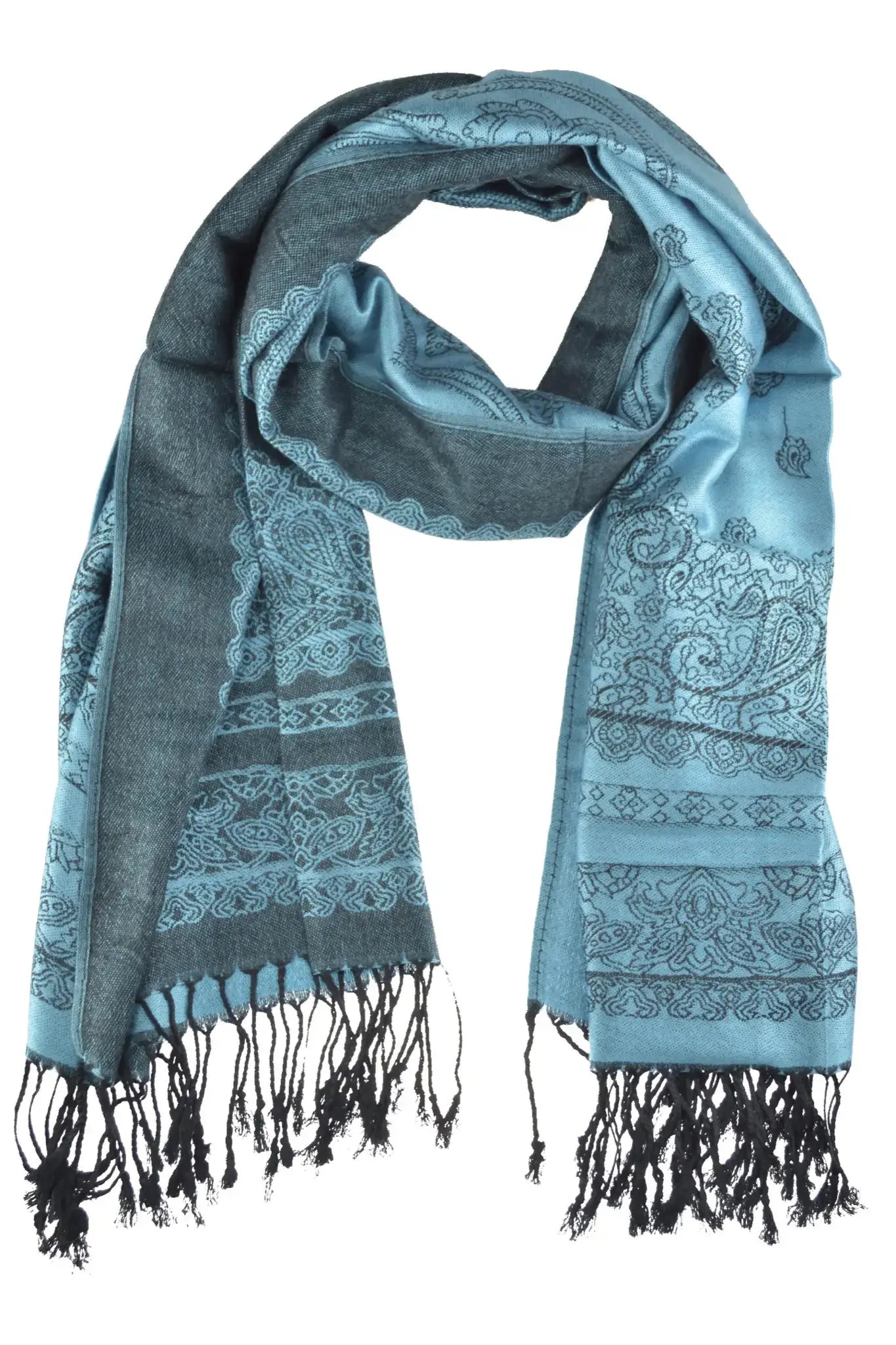 Zweifarbiger Paisley Schal – Viskose Halstuch Unisex Elegant & weich