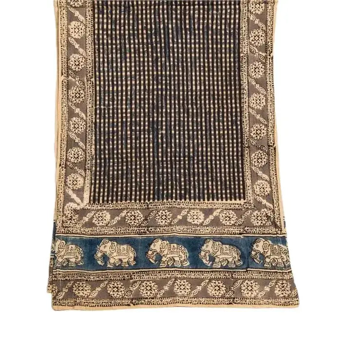 Indische Kalamkari Schals 35×180 cm – Handbedruckte Baumwolle
