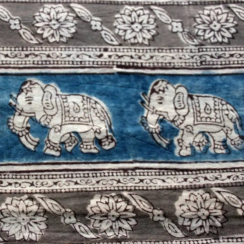 Indische Kalamkari Schals 35×180 cm – Handbedruckte Baumwolle