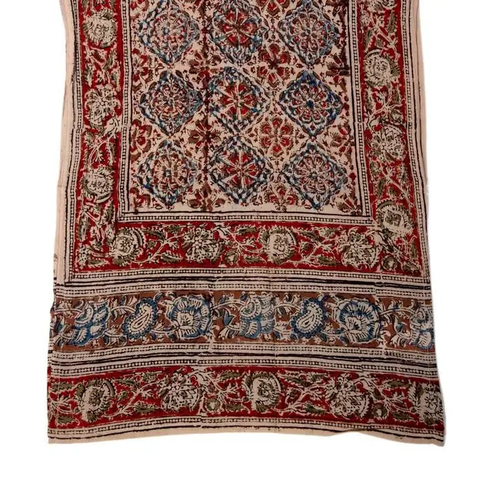 Indische Kalamkari Schals 35×180 cm – Handbedruckte Baumwolle