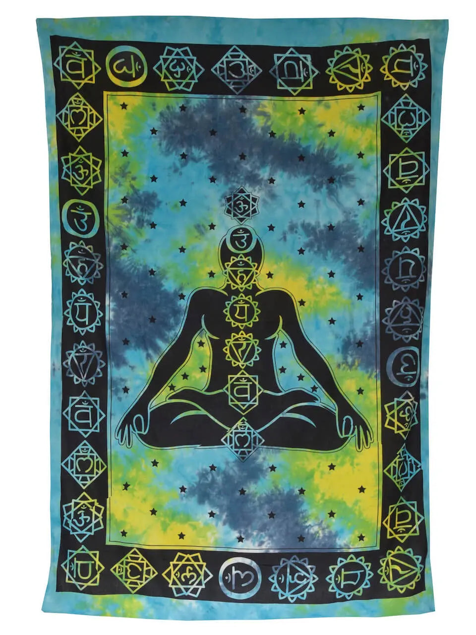 Chakra Wandtuch Meditation ⭐ Medition & Chakra-Symbole auf Batik