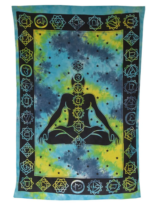Chakra Wandtuch Meditation ⭐ Medition & Chakra-Symbole auf Batik