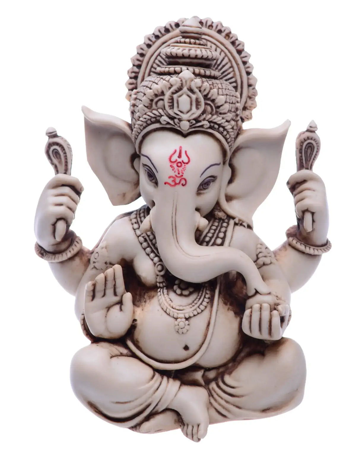 Ganesha Statue beige handcoloriert 16cm Figur