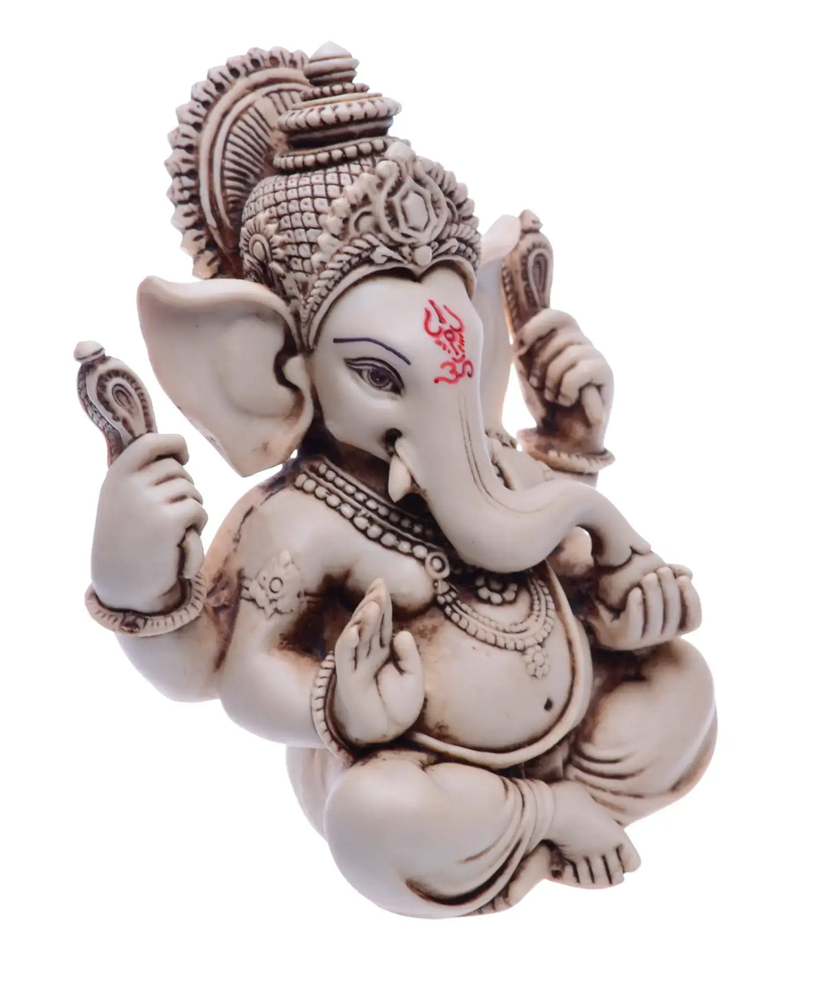 Ganesha Statue beige handcoloriert – 16 cm