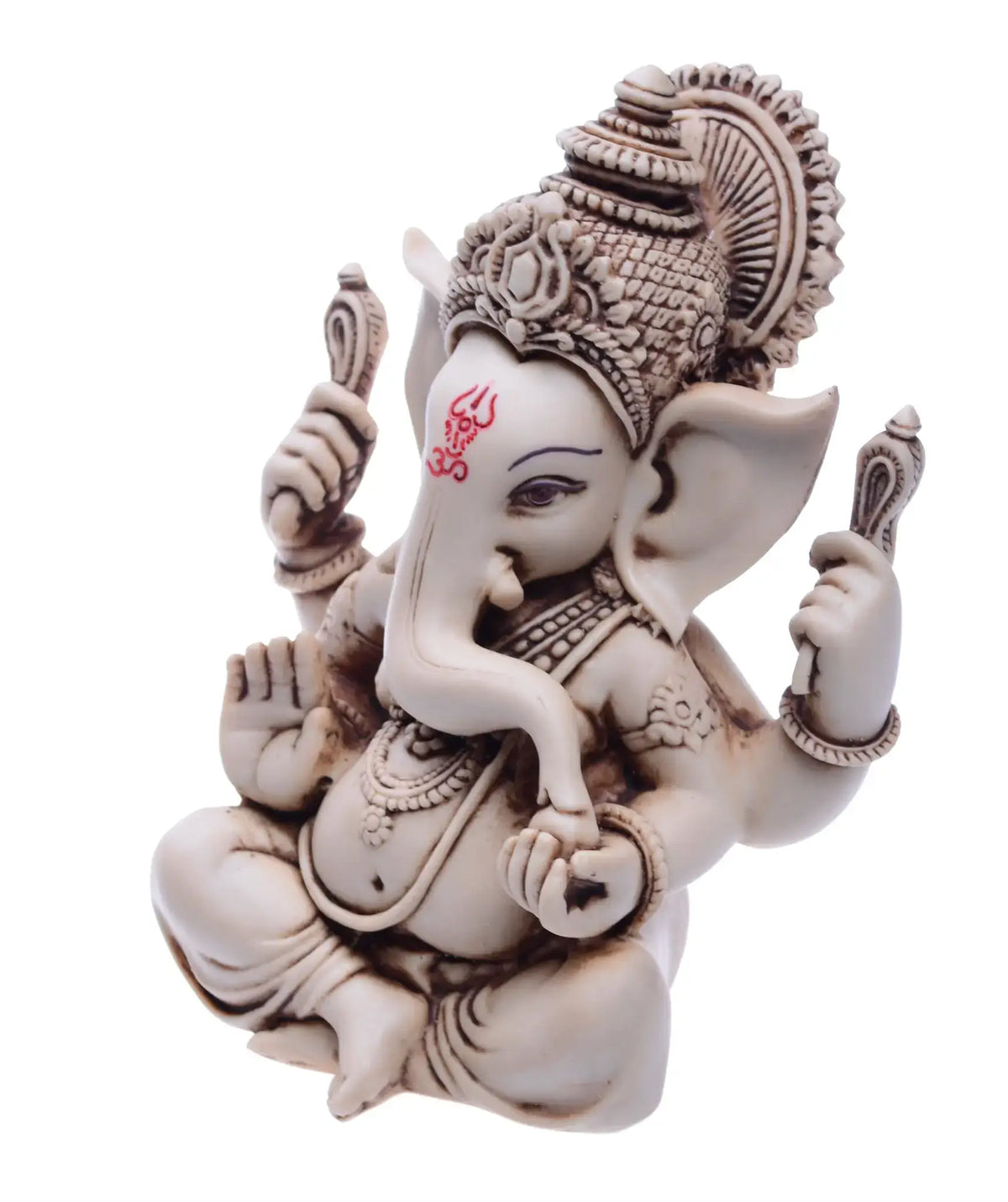 Ganesha Statue beige handcoloriert – 16 cm