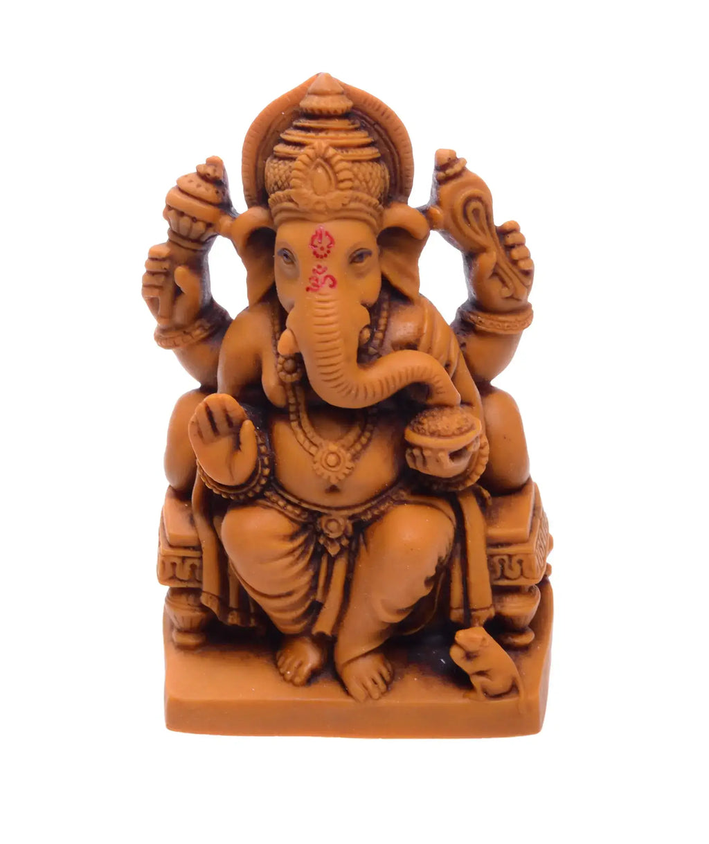 Ganesha Statue 11cm Terracottafarben