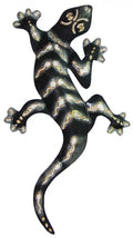 Gecko Schwarz-Weiss 30cm Metall Wanddekoration