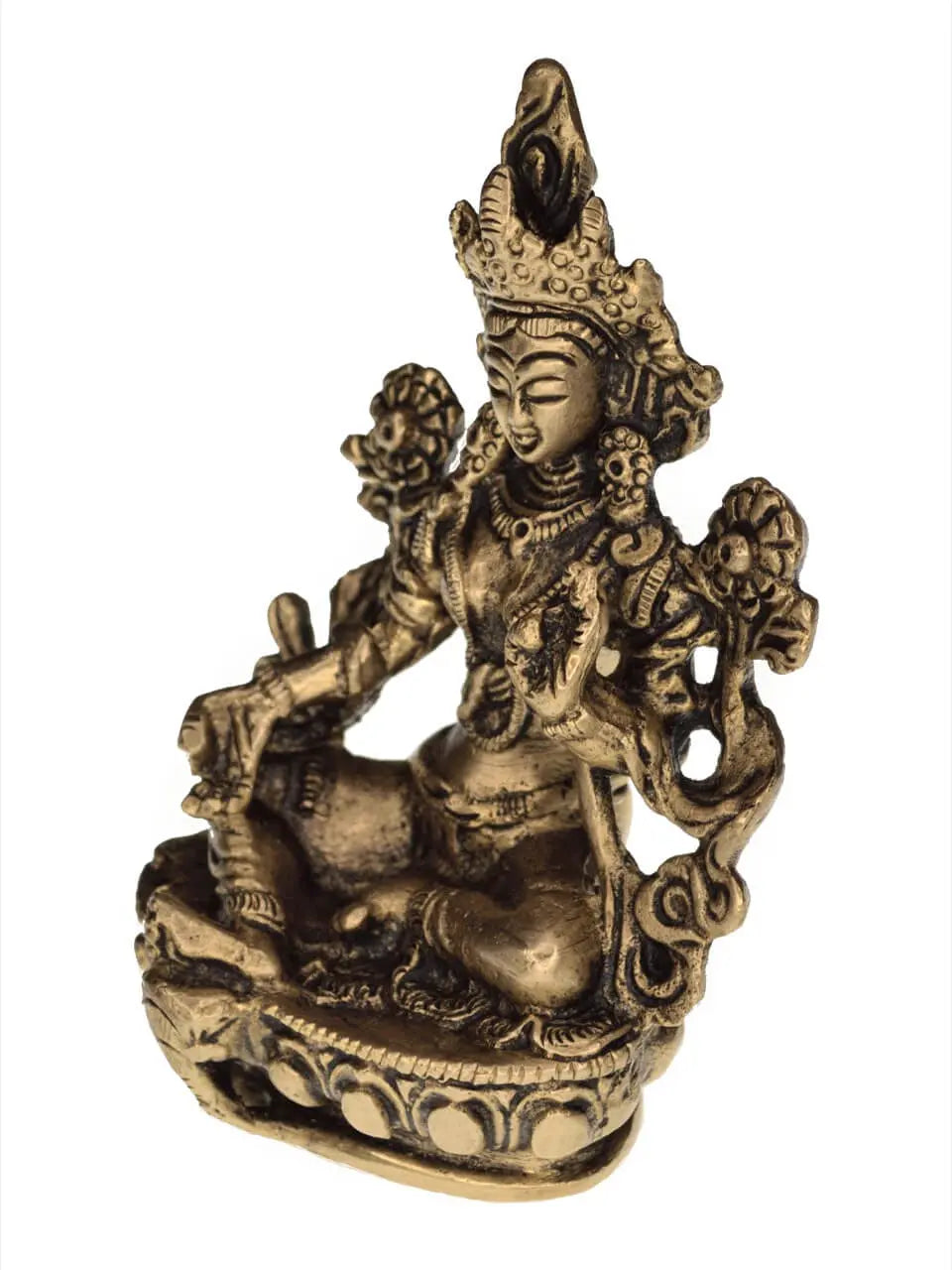 Grüne Tara Messingfigur Meditation Tara Buddha