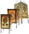 Viereckige Papierlampe buddhistische Motive