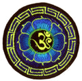 Om im Lotus Aufnäher Blau