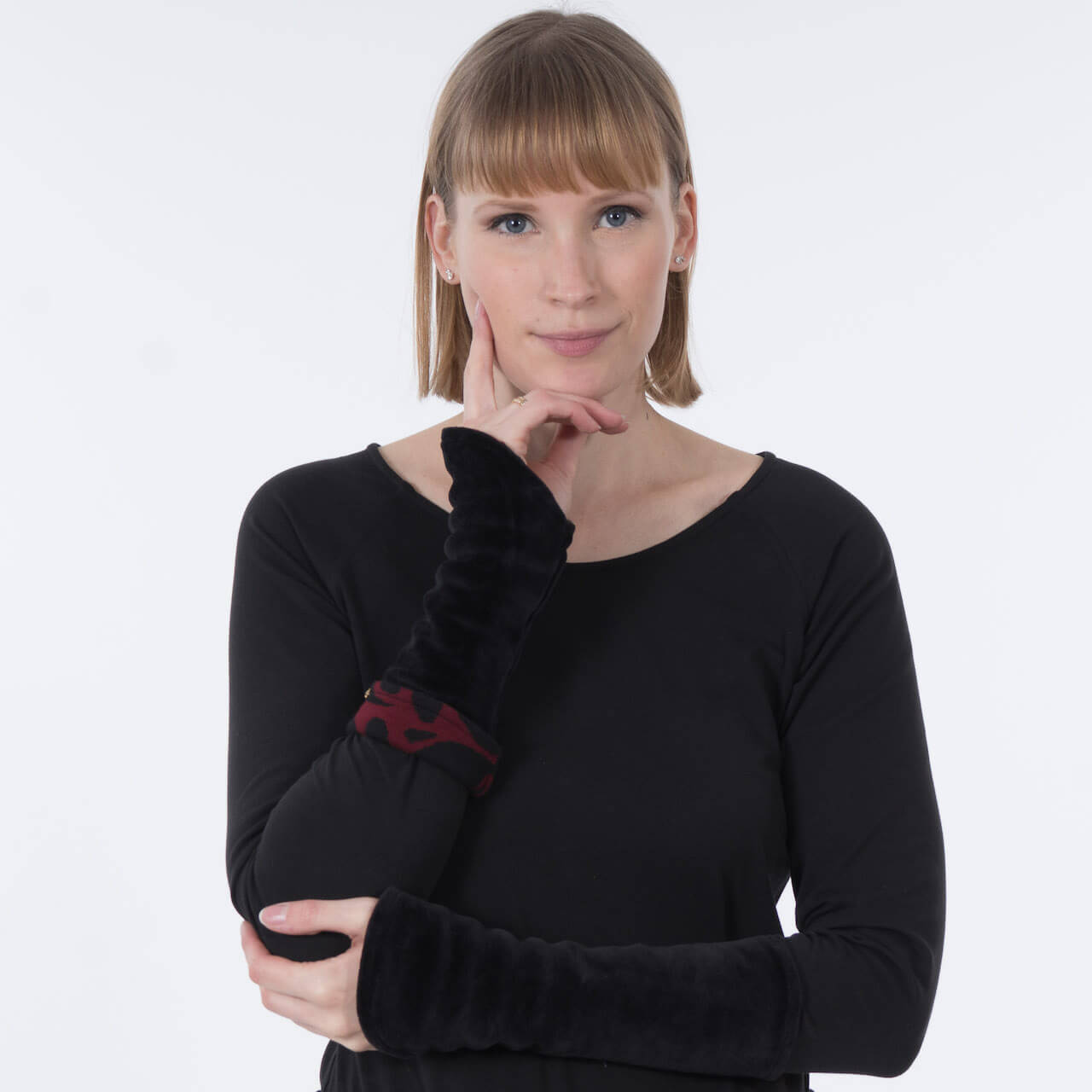 Chapati design Stulpen Jaquard-Samt Bio-Baumwolle