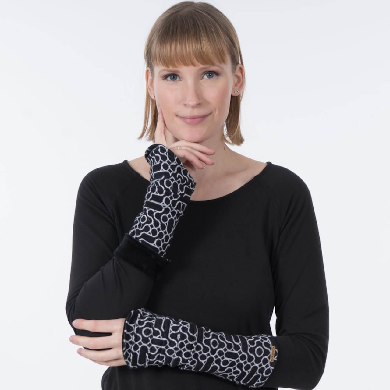 Chapati design Stulpen Jaquard-Samt Bio-Baumwolle