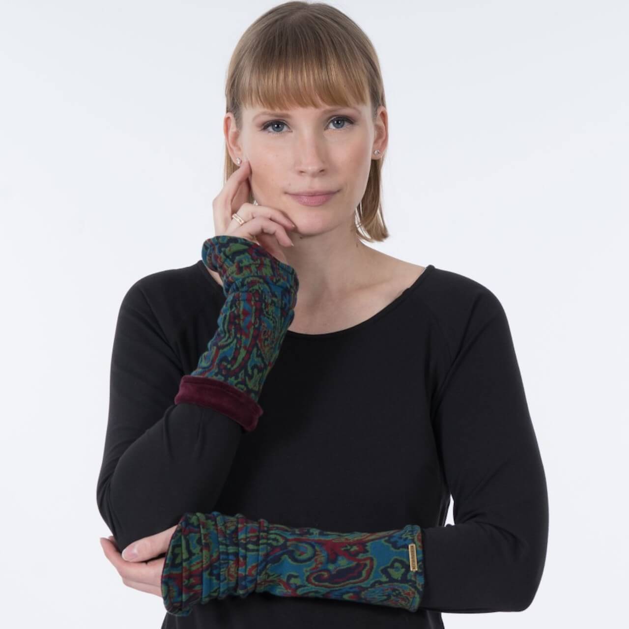Chapati design Stulpen Jaquard-Samt Bio-Baumwolle