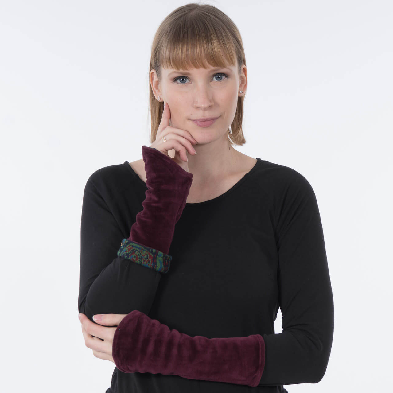 Chapati design Stulpen Jaquard-Samt Bio-Baumwolle