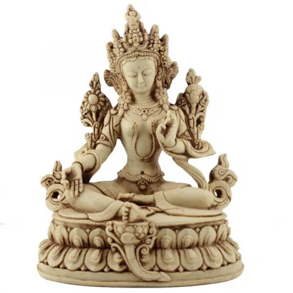 Tara Statue aus Polyserin im Vintage Look buddhistische Figur