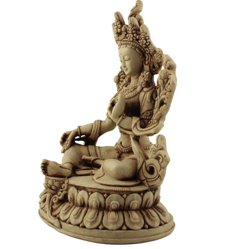 Tara Statue aus Polyserin im Vintage Look buddhistische Figur
