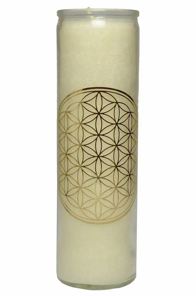 Blume des Lebens Duftkerze Weiss - Kerze
