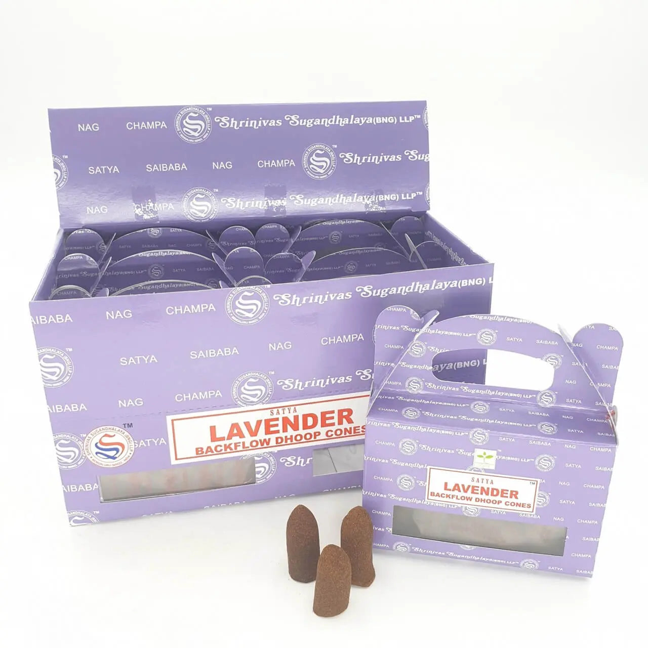 Satya Lavendel Rückfluss Räucherkegel Backflow Dhoop Cones