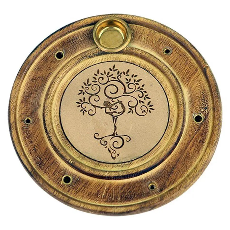 Räucherstäbchenhalter rund Yoga-Baum