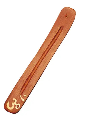 OM Holz Räucherstäbchenhalter Messing Räucherstäbchenhalter