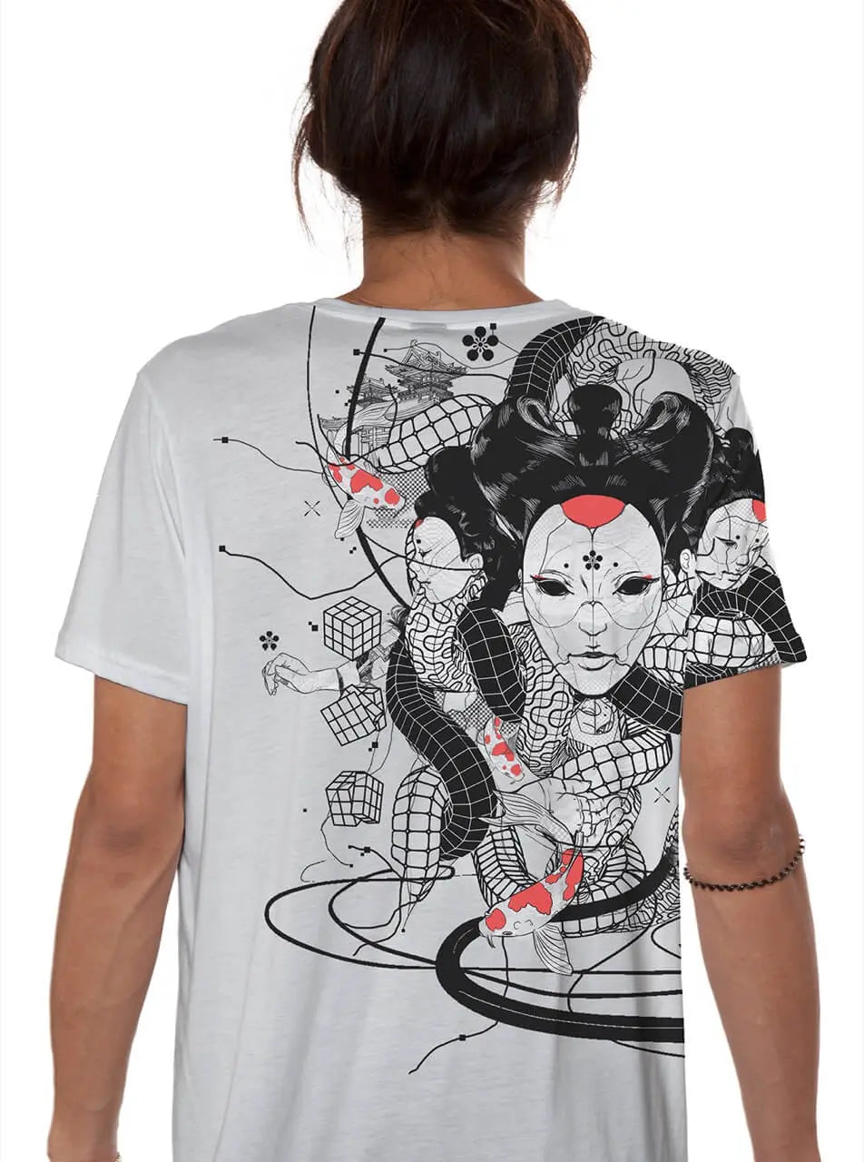 Plazmalab Geisha-Style T-Shirt Ghost Männer weiss