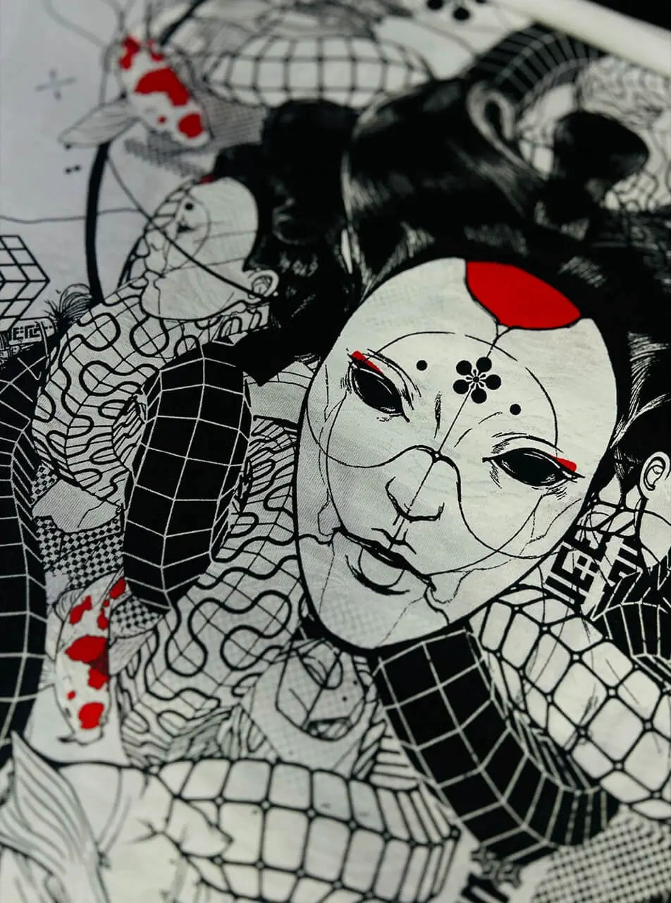 Plazmalab Geisha-Style T-Shirt Ghost Männer weiss