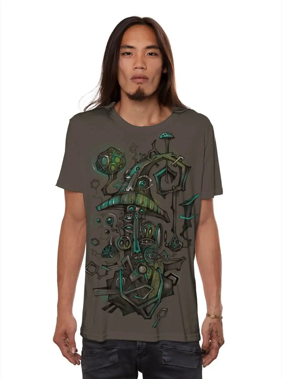Plazmalab Marwin T-Shirt Psychedelischer Print, 100 % Baumwolle