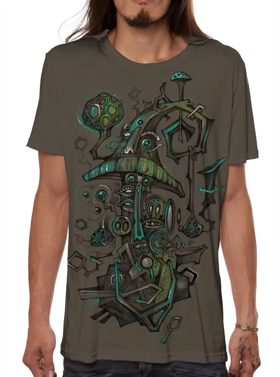 Plazmalab Marwin T-Shirt Psychedelischer Print, 100 % Baumwolle