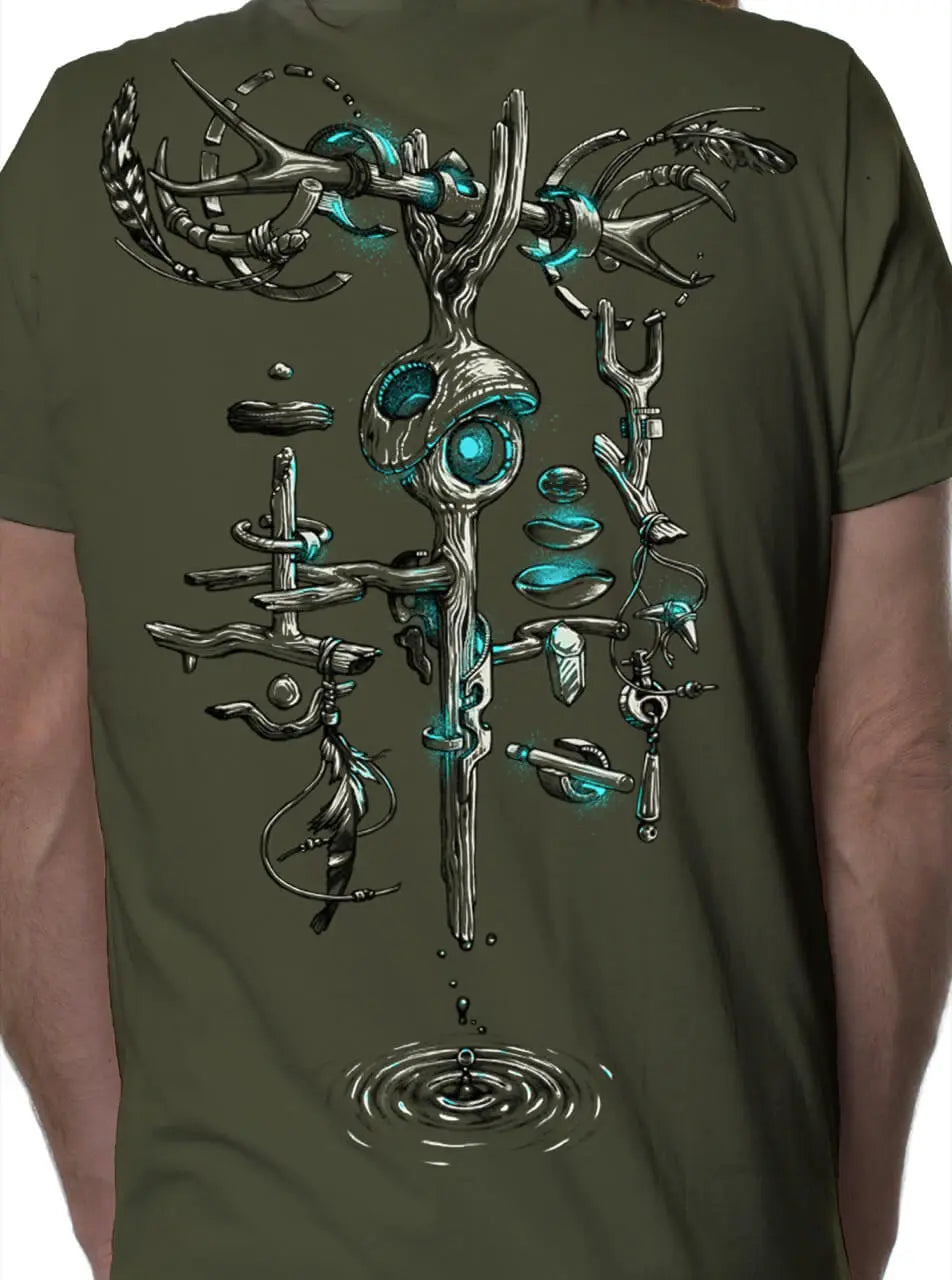 Plazmalab T-Shirt Wind-Key Psychedelic Tribal Print mit UV-Effekten