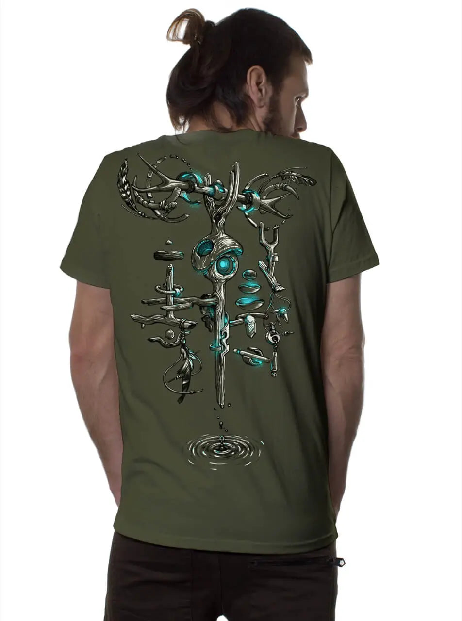 Plazmalab T-Shirt Wind-Key Psychedelic Tribal Print mit UV-Effekten