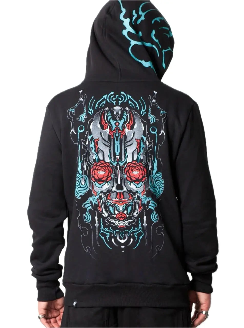 Plazmalab Sweat Jacke Bloom-Eyes Schädel & Blumen