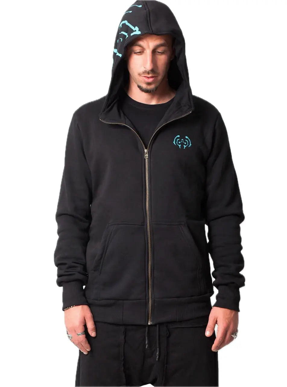 Plazmalab Sweat Jacke Bloom-Eyes Schädel & Blumen