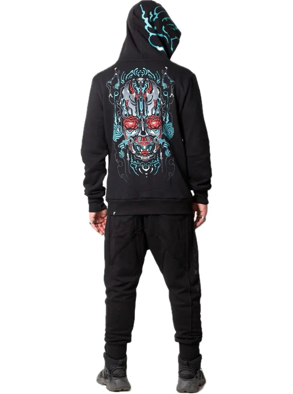 Plazmalab Sweat Jacke Bloom-Eyes Schädel & Blumen