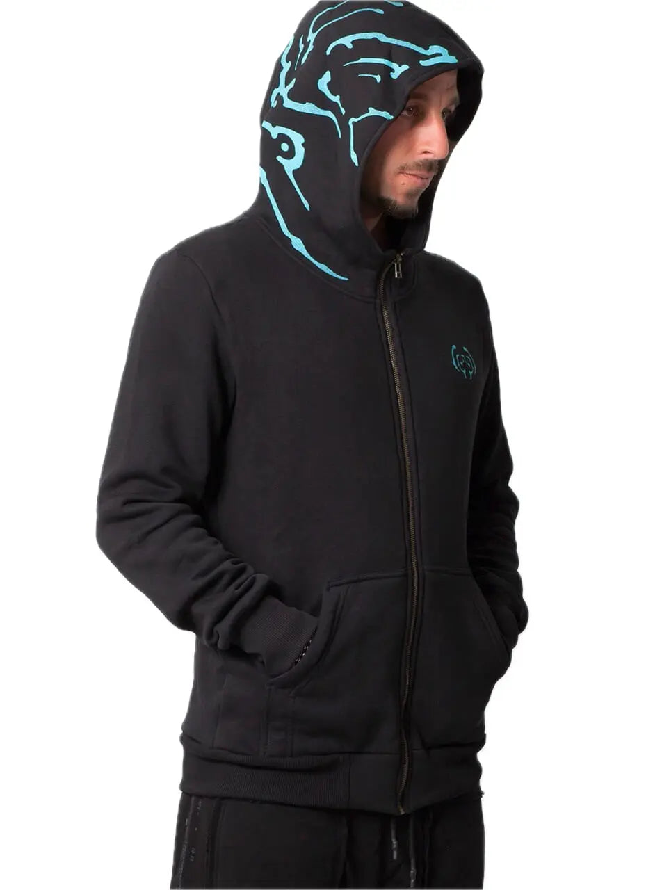 Plazmalab Sweat Jacke Bloom-Eyes Schädel & Blumen