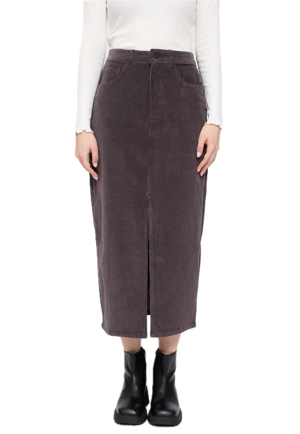 Mazine Corduroy Midi Skirt – Wadenlanger Cordrock aus Bio-Baumwolle