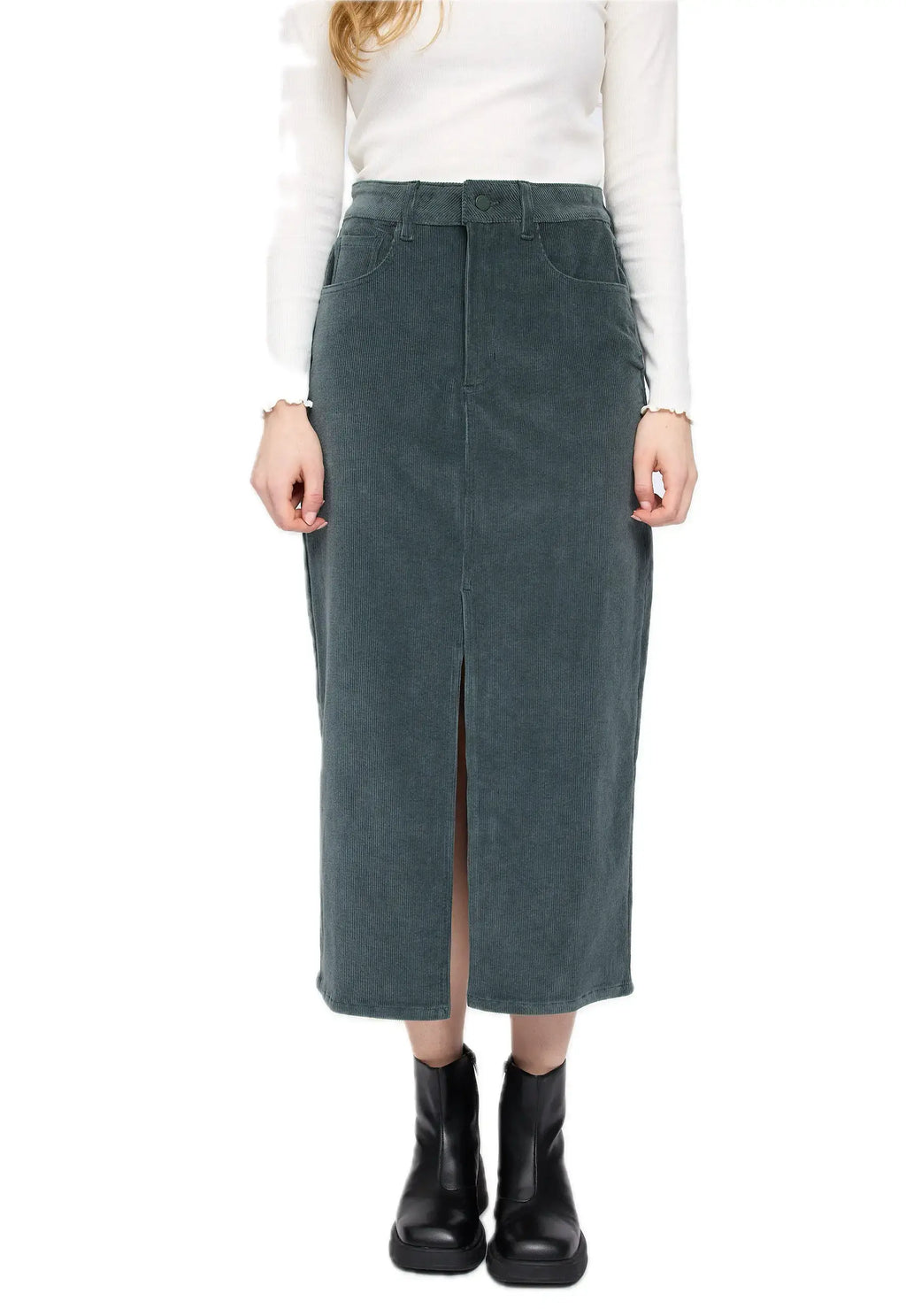 Mazine Corduroy Midi Skirt – Wadenlanger Cordrock aus Bio-Baumwolle