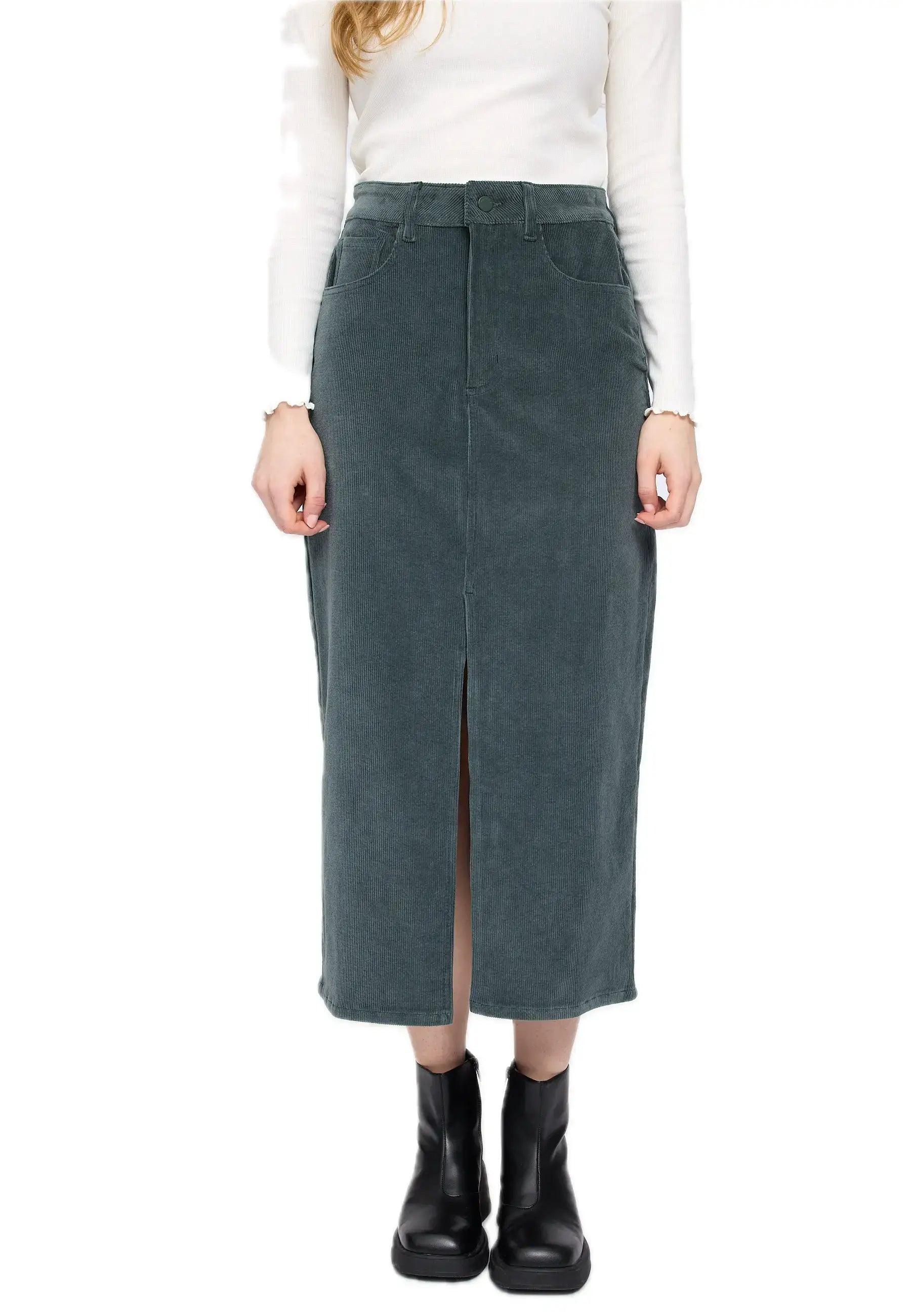 Mazine Corduroy Midi Skirt – Wadenlanger Cordrock aus Bio-Baumwolle