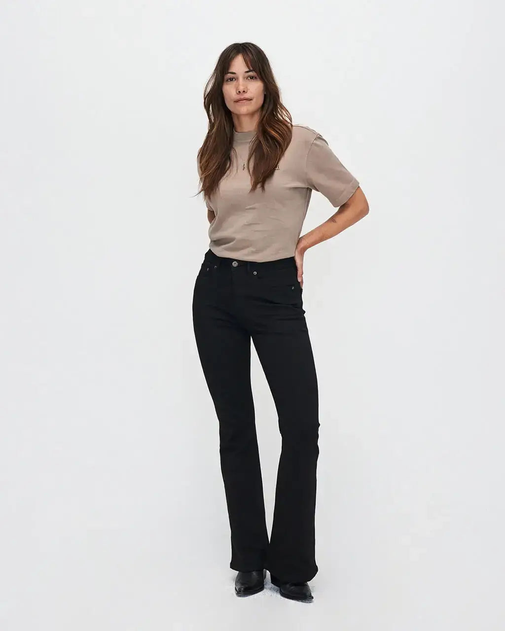Kuyichi schwarze Jeans Schlaghose Lisette